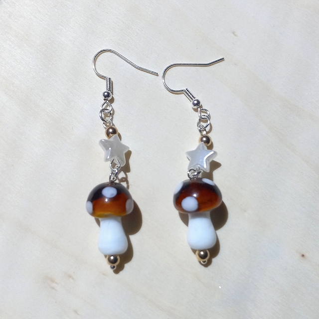 Mushroom Star Earrings!!!
